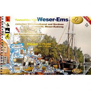 Německo - plavební mapa Weser-Ems