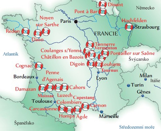 CK SP Praha - celková mapa Francie