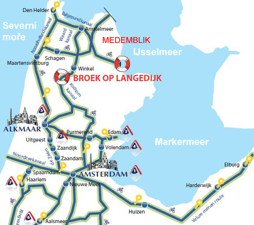 Noord Holland - mapa plavební oblasti