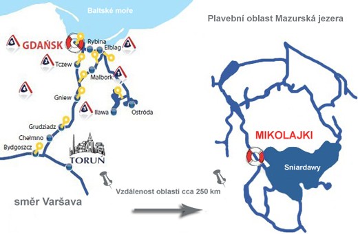 Polsko - mapa domovských přístavů